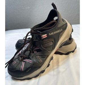 Merrell Speed Strike Women 9 Leather Breathable Hiking Shoe Green Sandal Sneaker